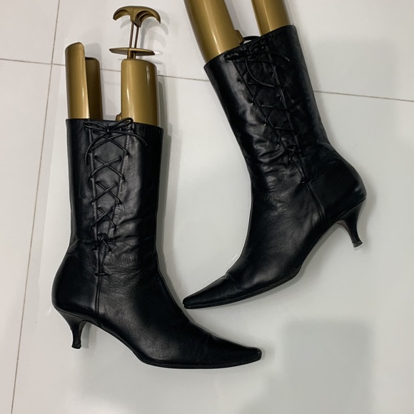 Banana Republic Black Leather Boots size 10 - Picture 17 of 17